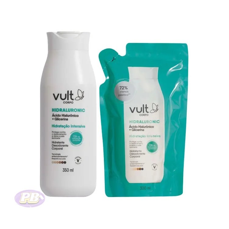 Kit Vult Hidratante Corporal 350ml + Refil 300ml Hidraluronic