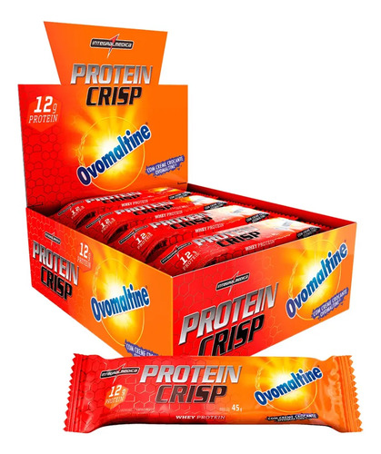 Barra de Proteína Integralmédica Crisp Bar Ovomaltine 45g - 12 unidades