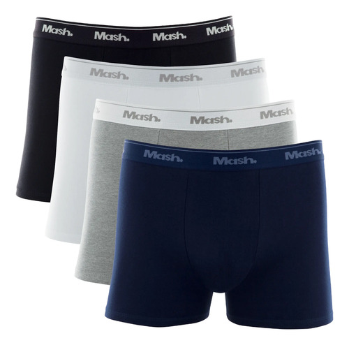 Kit 4 Cuecas Mash Boxer Box Algodão Cotton Original Conforto