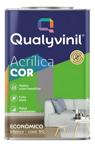 Qualyvinil Acrílica Econômica Branco 18L Balde Cor Cenoura