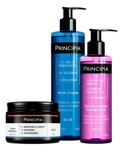 Principia Kit Limpeza E Hidratação Ch-01 + Ol-01 + Gl-02