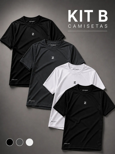 Kit 4 Camisetas Masculina Academia Dry Fit