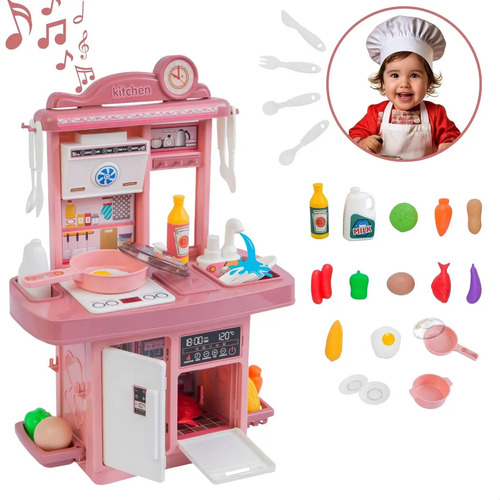 Kit Mini Cozinha de Brinquedo Fogão Geladeira Forno