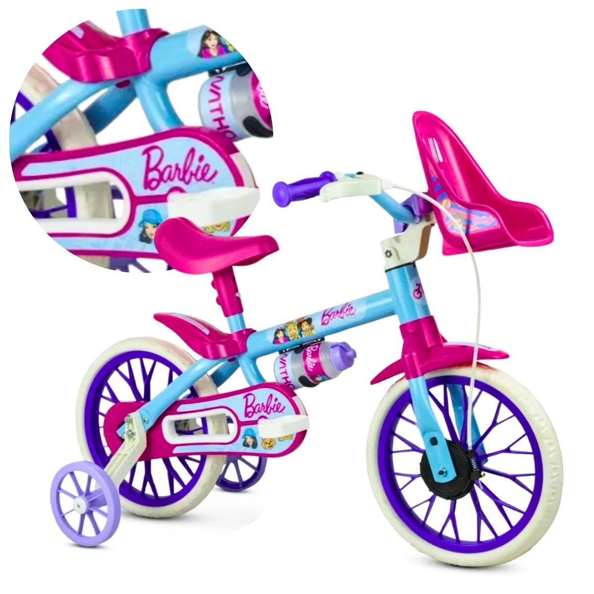 Bicicleta Infantil Aro 12 Nathor Barbie Menina 1 a 4 Anos