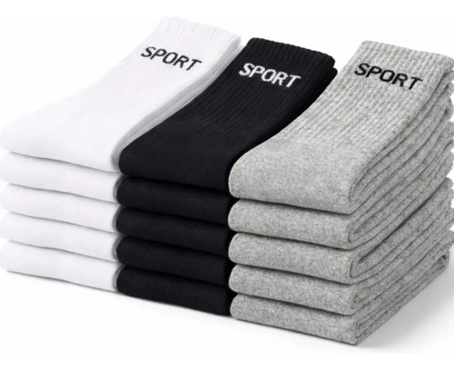 Kit 12 Pares Meias Cano Alto Algodão Para Esporte Academia Sortidas 40-46
