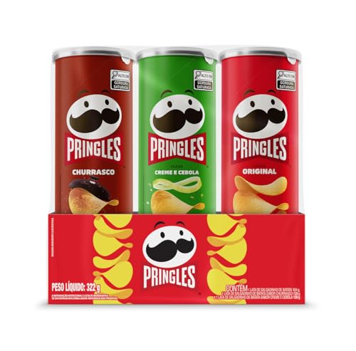 Pack Pringles Salgadinho de Batata Frita 3 Sabores