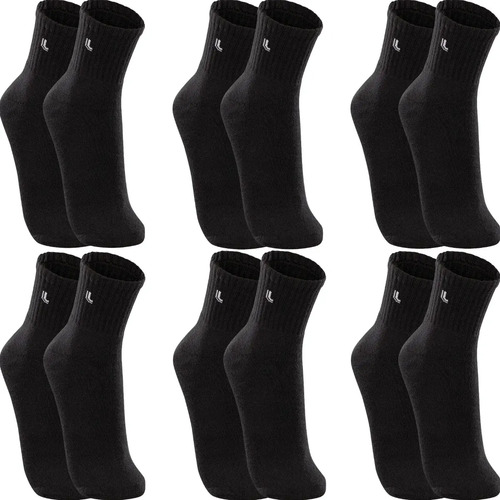 Kit 6 Pares Meias Lupo Cano Médio Esportivas Academia