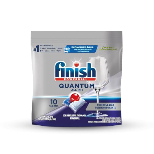 Finish Quantum All in 1 Detergente para Lava Louças em Tabletes com 10 un.
