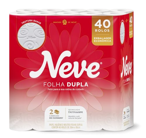 Papel Higiênico Neve Folha Dupla 40 Unidades
