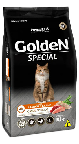 Ração Golden Special Gatos Adultos Frango e Carne 10,1 Kg