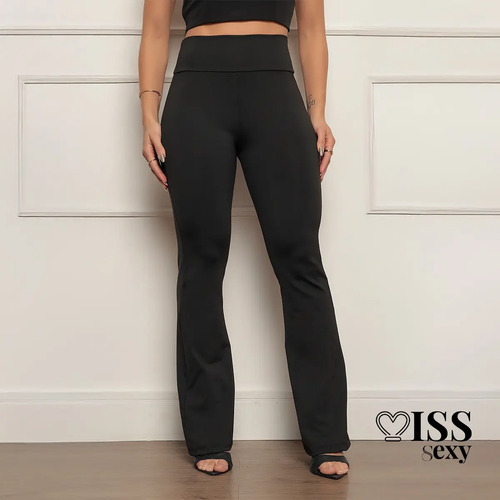 Calça Legging Flare Bailarina Boca de Sino Suplex Grossa