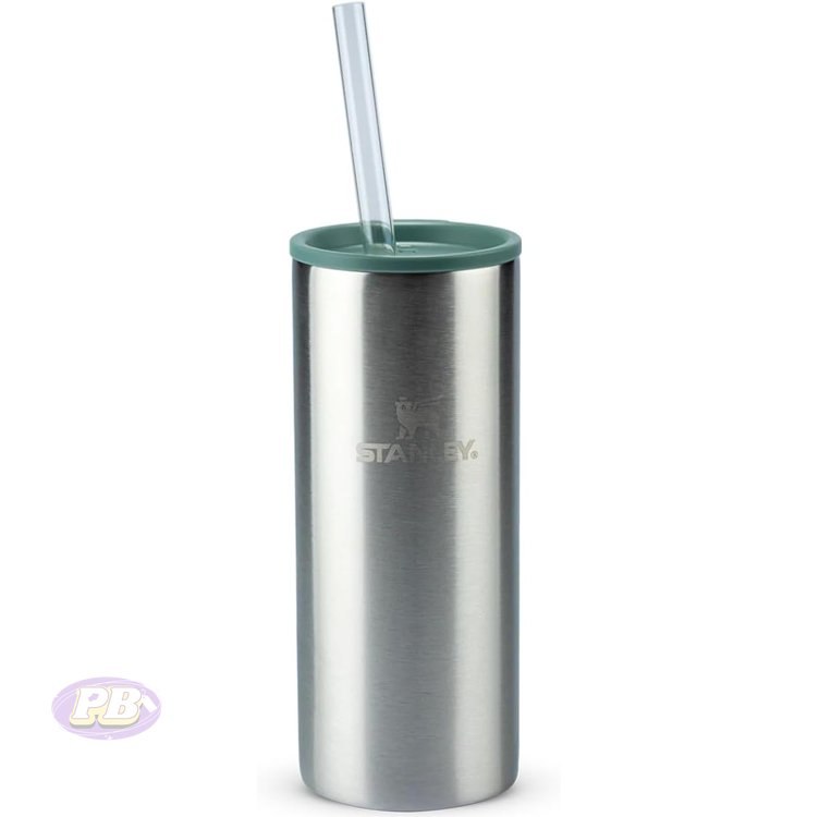 Stanley Copo Térmico Slim 3 em 1 com Tampa e Canudo Stainless Steel 296ml