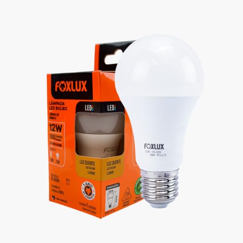 Lâmpada LED Bulbo Foxlux 12W 3000K E27 Bivolt