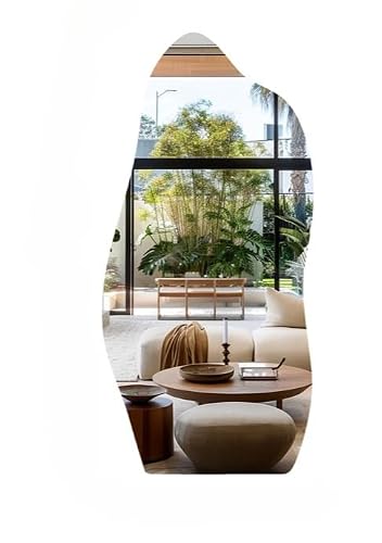 Espelho Orgânico Grande com Borda em Couro 100x50 Corpo Inteiro Decorativo