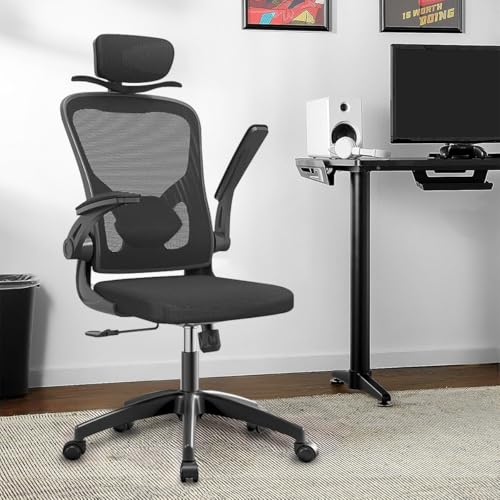 Cadeira de escritório ergonômica com estofado de mesh