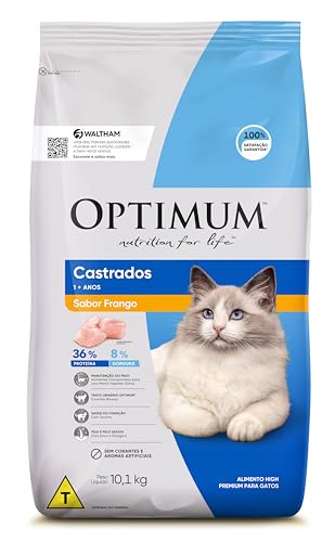 Ração Optimum para Gatos Adultos Castrados Sabor Frango 10,1kg