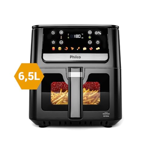 Air Fryer Philco 6,5L Visor Glass e Redstone 1700W