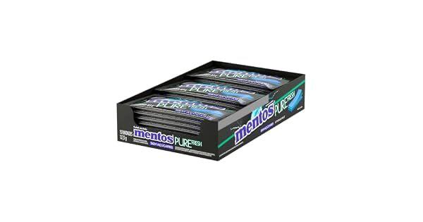 Mentos Pure Fresh 3 Camadas Strong Mint Goma de Mascar Sem Açúcar Display 127,5g