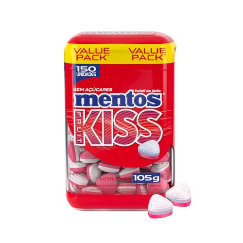 Mentos Kiss Fruit Strawberry Pastilhas Sem Açúcar 105g