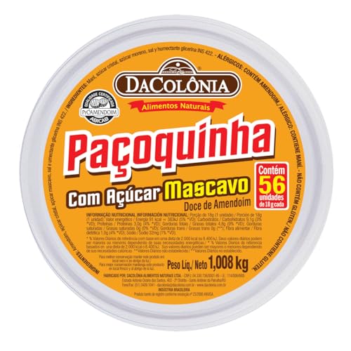 Paçoca Rolha DaColônia com Açúcar Mascavo 56 Unidades