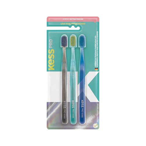 Kess Pack com 3 Escovas Dentais Pro Extra Macias