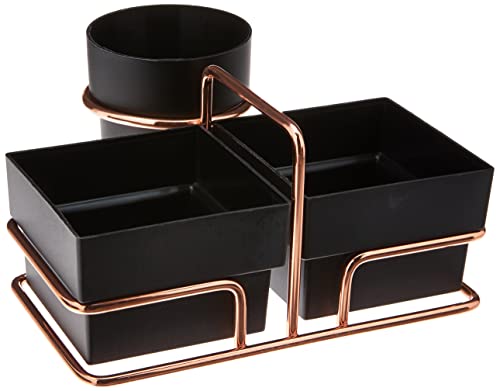 Organizador para sachês de açúcar e mexedor rose gold Linha Caffè Future
