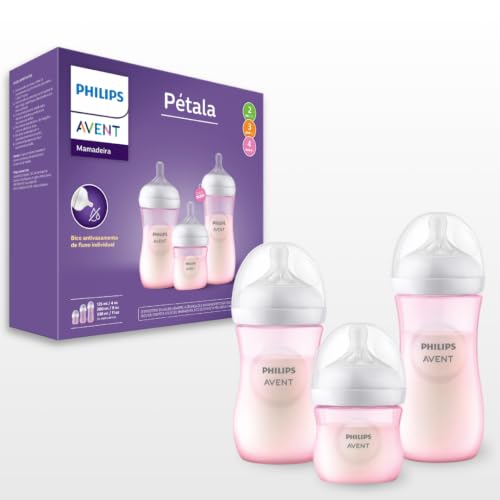Kit 3 Mamadeiras Pétala Philips Avent 125, 260 e 330ml - Rosa