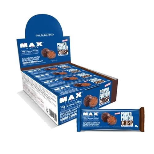 Barra de Proteína Max Titanium Top Whey 44g Dark Chocolate Truffle - 12 unidades