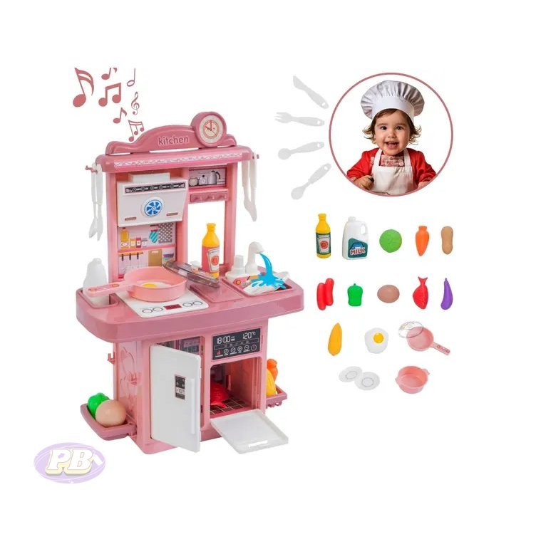 Kit Cozinha De Brinquedo Infantil Completa Solta Água E Som - ATENTU
