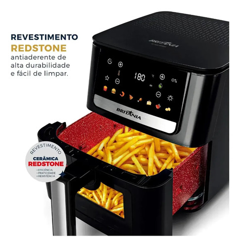 Air Fryer Britânia 6,5L 1700W 8 Redstone BAF65A