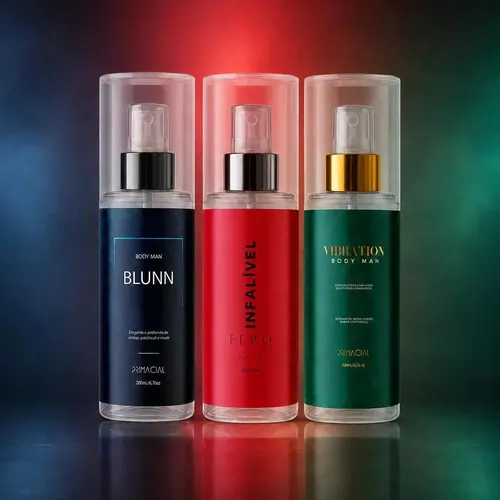 Kit 3 Body Splash Masculino Primacial Body Man