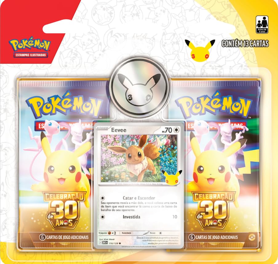 Pokémon TCG Celebração de 30 anos – Blister Duplo com moeda