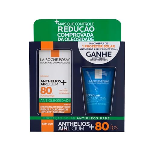 Kit Protetor Solar Facial Anthelios Airlicium+ FPS80 40G + Effaclar Gel Concentrado 50G