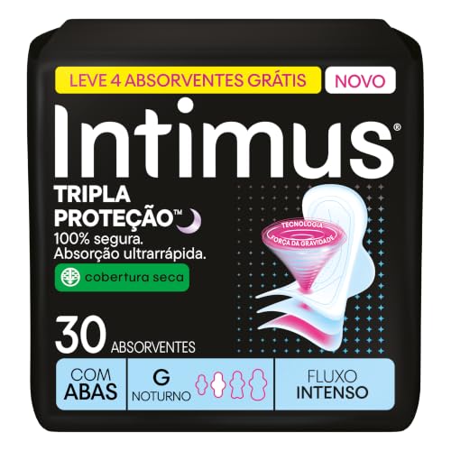 Absorvente Intimus Tripla Proteção Noite Seca com Abas 30 unid