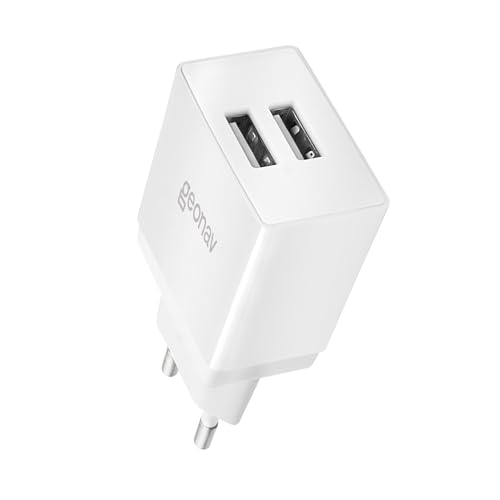 Geonav Carregador de Parede Universal 2.1A 2 portas USB 10W Bivolt ESACW2 Branco