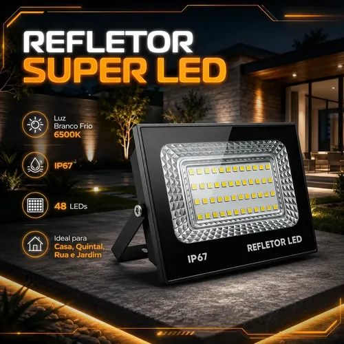 Kit 2 Refletor Led 200w Holofote Bivolt