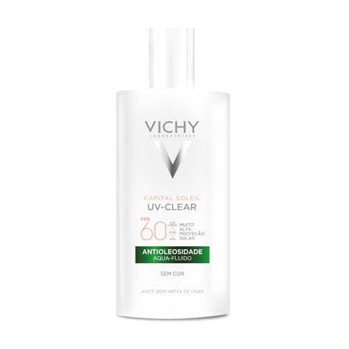 Vichy Capital Soleil UV-Clear Protetor Solar Facial Antioleosidade e Antiacne Sem Cor Toque Seco FPS 60 40g