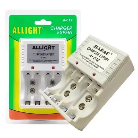 Carregador de pilhas recarregáveis AA/AAA e bateria 9V bivolt
