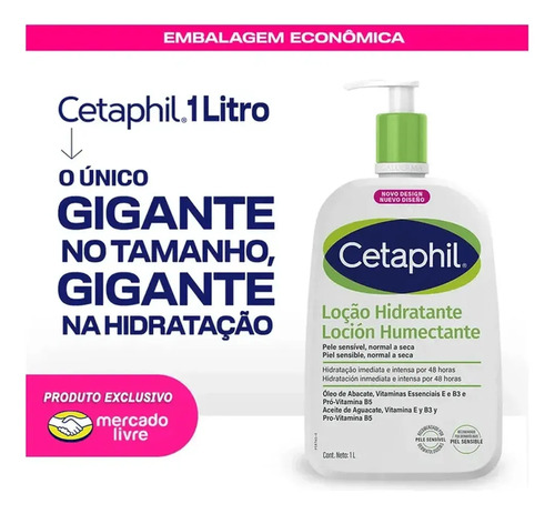 Cetaphil Loção Hidratante Corporal e Facial 1L