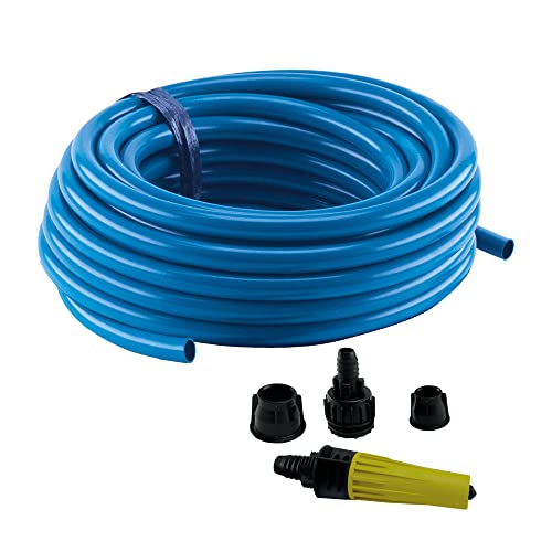Mangueira de jardim Force Line slim lisa azul 10m com esguicho