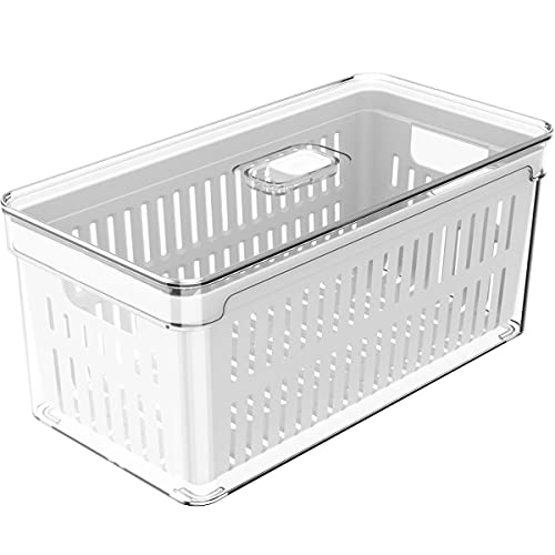 Organizador de Geladeira com Cesto 5L Natural Linha Clear Fresh