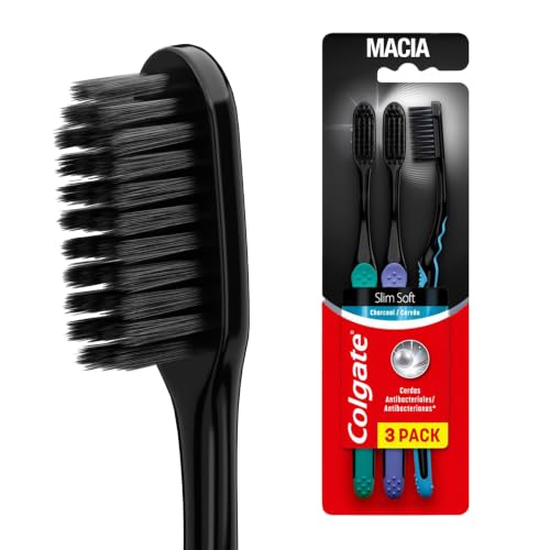 Colgate Slim Soft Black Escova de Dente Macia, 6 Unidades
