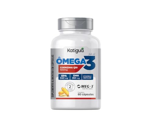Katiguá Ômega 3 + Coenzima Q10 MEG-3 EPA + DHA e Vitamina E Fish Oil 60 Cápsulas