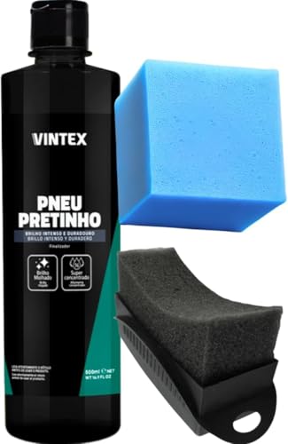 Vonixx Kit Pneu Pretinho 500ML Vintex Aplicador Pretinho com Esponja
