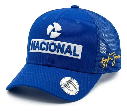 Boné Nacional Ayrton Senna Aba Curva Trucker Retrô Telinha