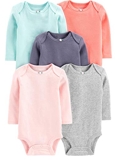 Pacote com 5 bodies de manga comprida Simple Joys by Carter's Meninas 12 meses