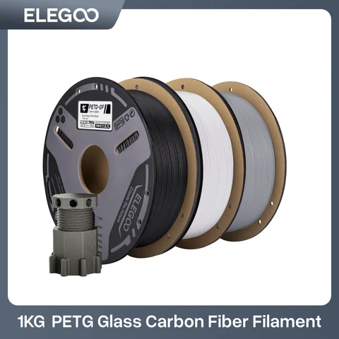 Filamento ELEGOO PETG GF Fibra de Vidro 1.75mm Cinza 1KG