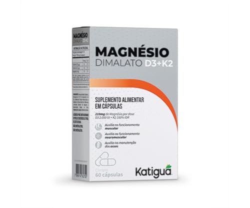Katiguá Magnésio Dimalato + D3 e K2, 60 Cápsulas