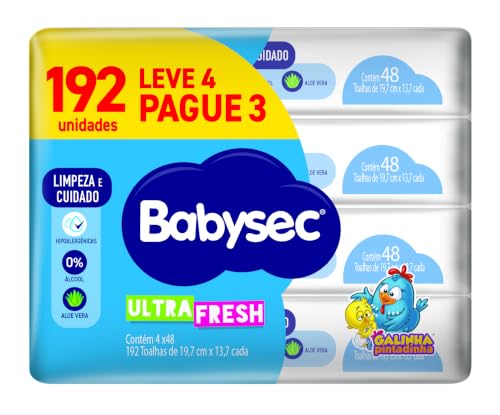 Lenço Umedecido Babysec Pacote Econômico 192 folhas