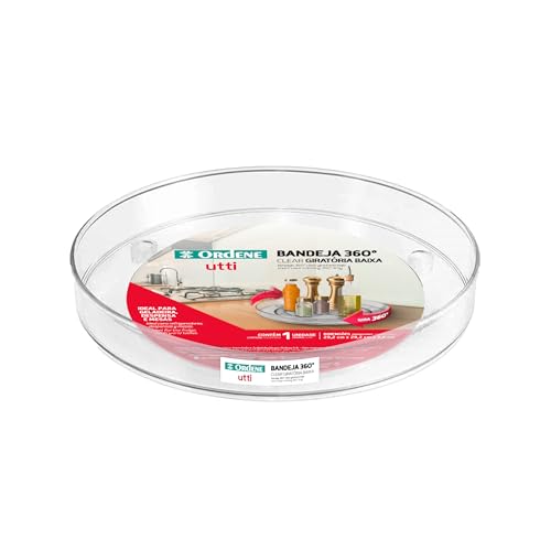 Bandeja Clear Giratória Baixa Utti Cristal